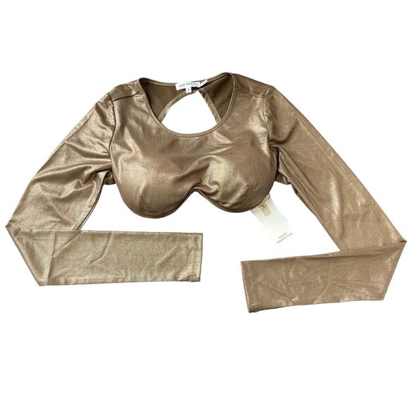 Good American Size 4 Mesh Foil Underwire Crop Top Size XL - Picture 2 of 7